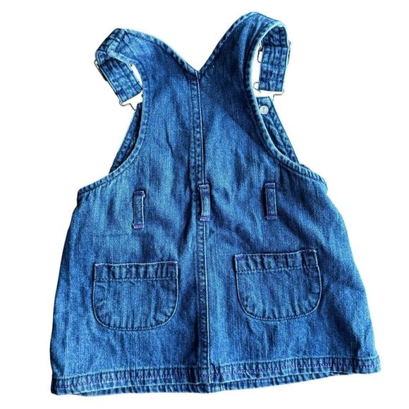 Disney Baby Aristocats 90’s Embroidery Denim Overalls Dress 6-9 Months - Picture 2 of 7